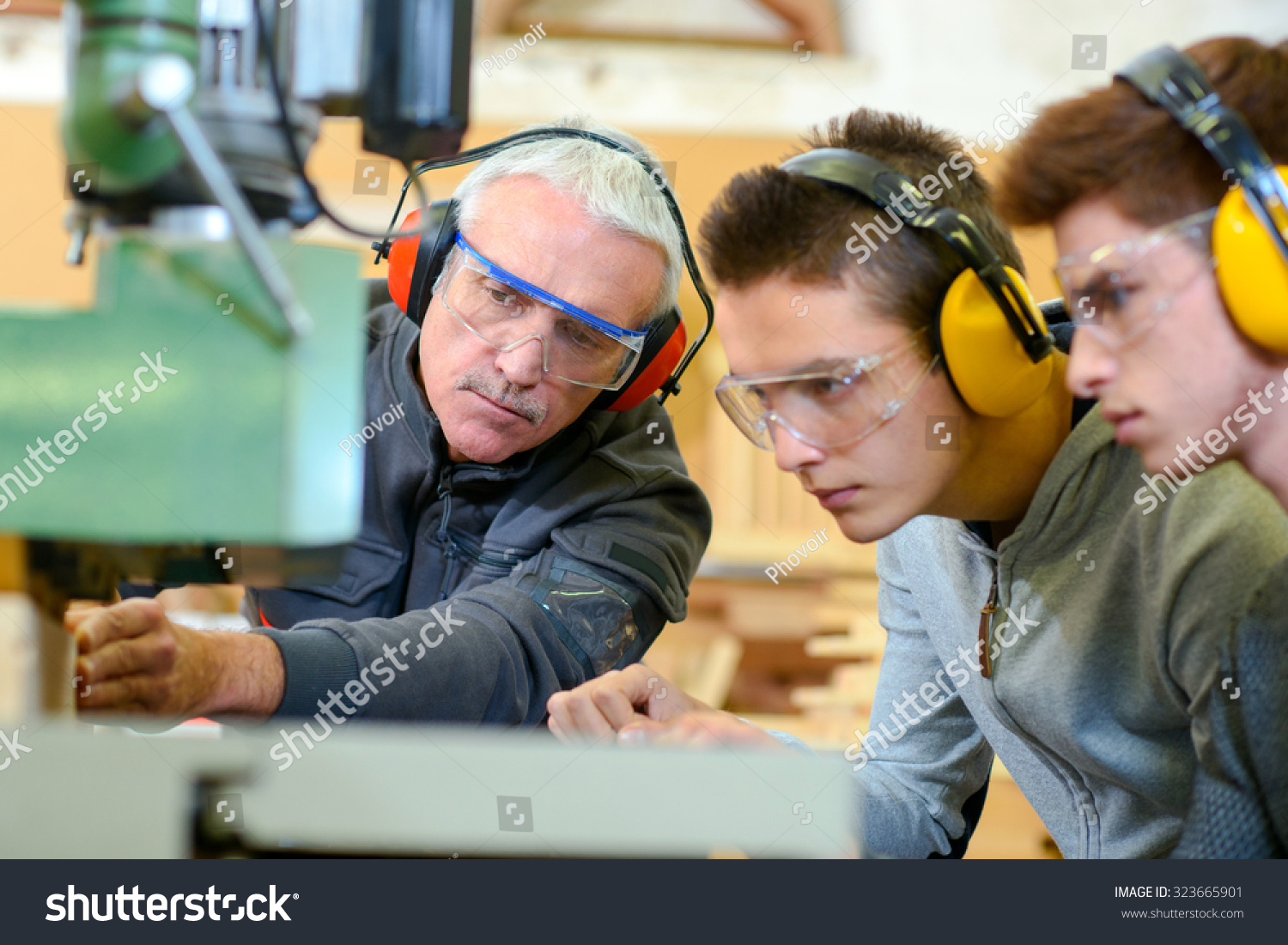 Stock Photo Woodwork Apprenticeship 323665901